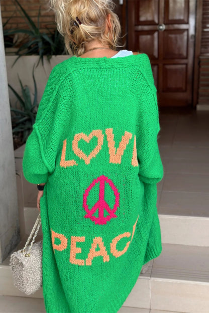 Love and Peace Long Sleeve Cardigan