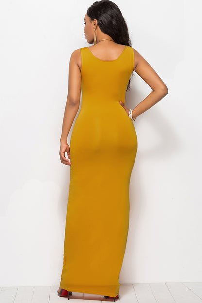 Scoop Neck Bodycon Maxi Dress