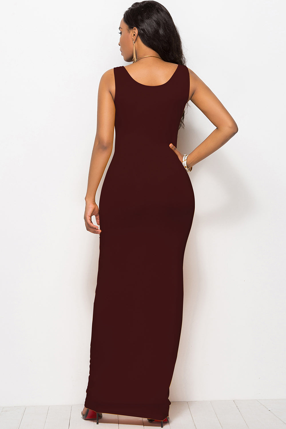 Scoop Neck Bodycon Maxi Dress