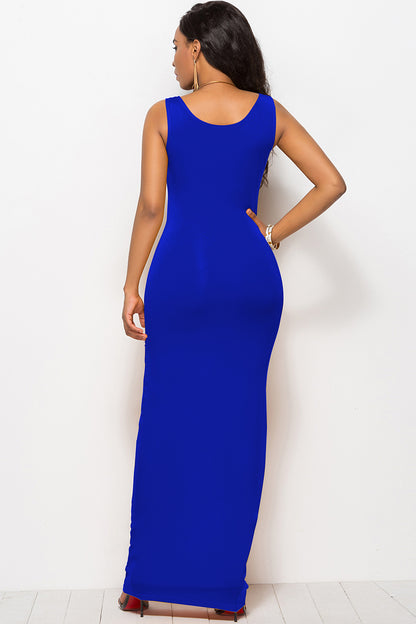 Scoop Neck Bodycon Maxi Dress