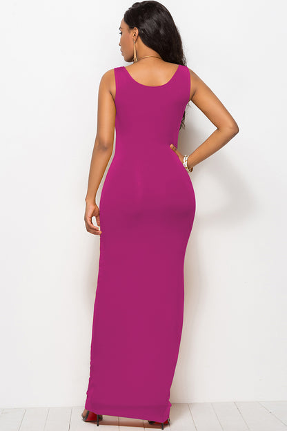 Scoop Neck Bodycon Maxi Dress